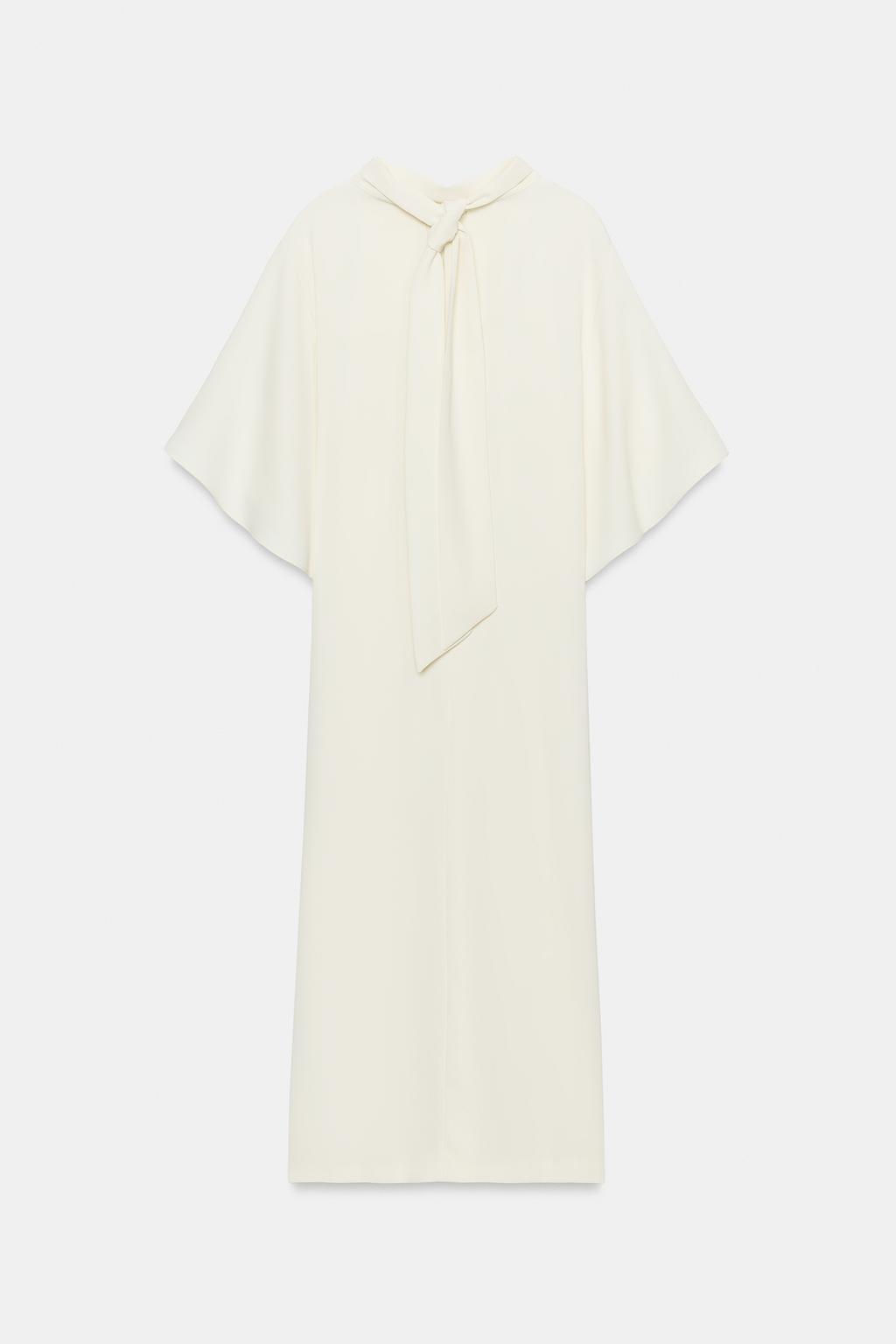 VESTIDO MIDI FLUIDO ZW COLLECTION / Beige claro - Zara фото 16
