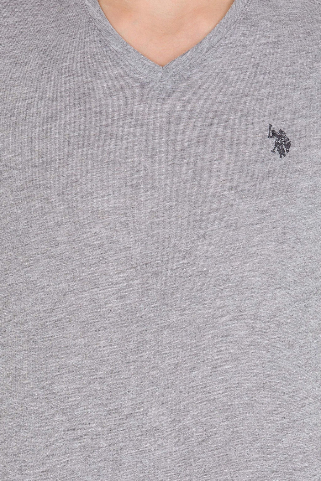 U. S. Polo Assn Мужская серая меланжевая базовая футболка с v-образным вырезом - U.s. polo assn фото 12