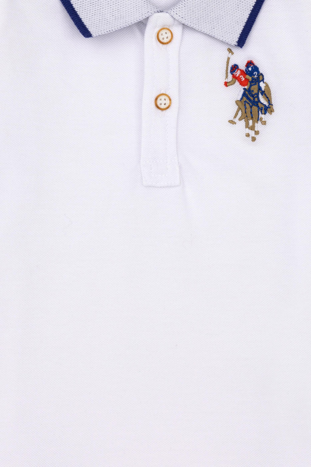 Белая футболка с воротником-поло для маленьких мальчиков Неожиданная скидка в корзине - U.s. polo assn фото 4