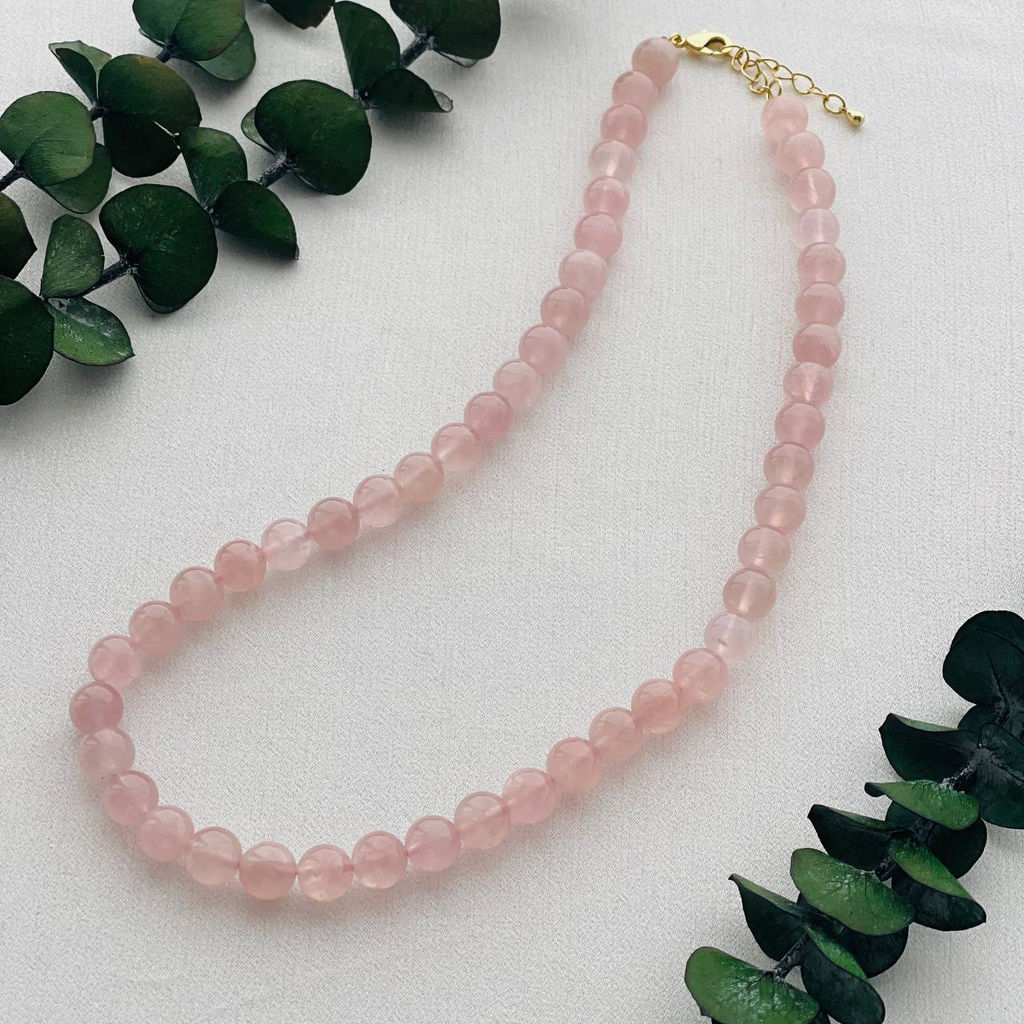 Бусы из мадагаскарского Розового кварца 46 см +