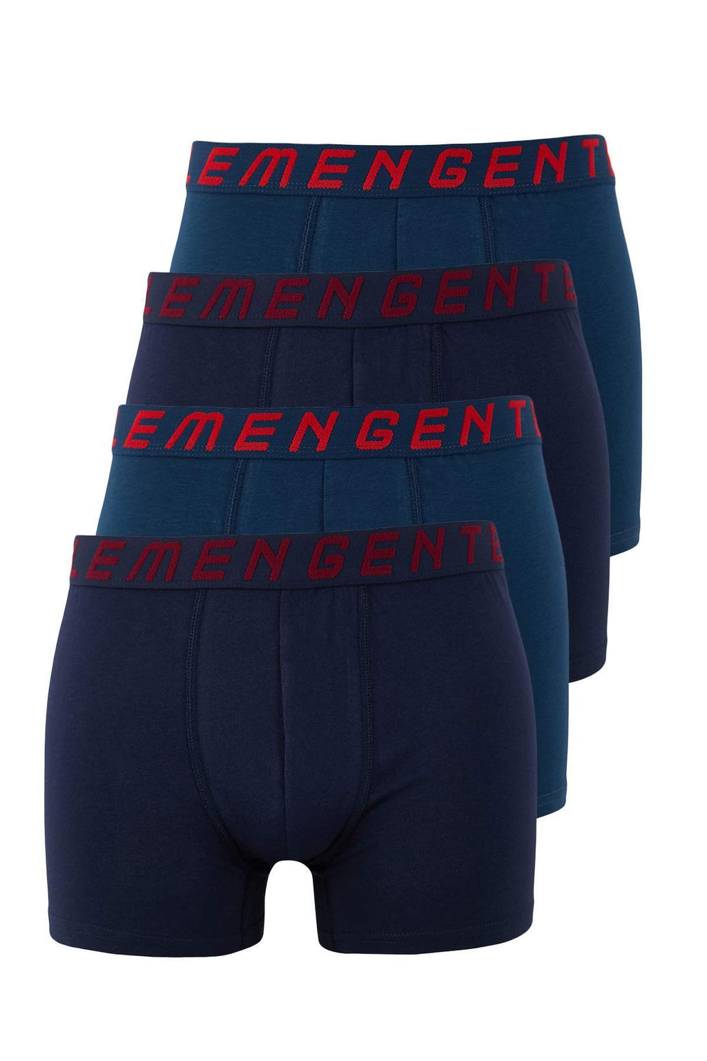 Lacivert Gentlemen Desen Lastikli 4lu Paket Pamuklu Elastanl? Boxer TMNAW26BX00001