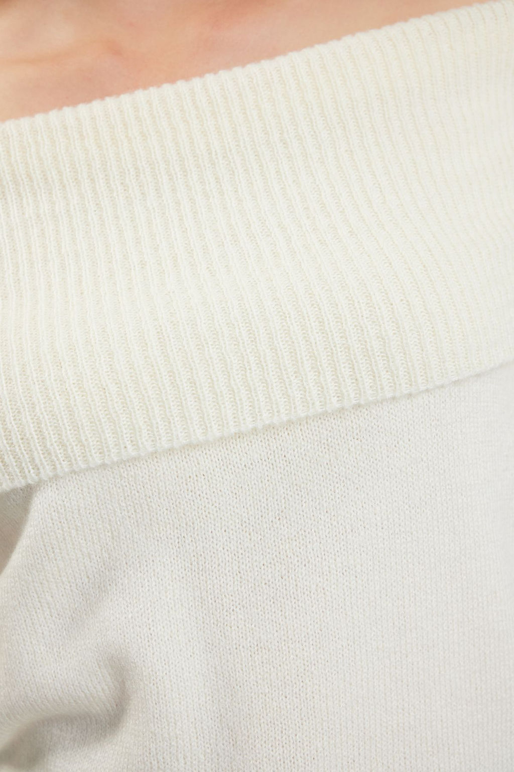 Ekru Yumusak Dokulu Carmen Yaka Triko Kazak TWOAW20KZ1519 - Trendyolmilla фото 4