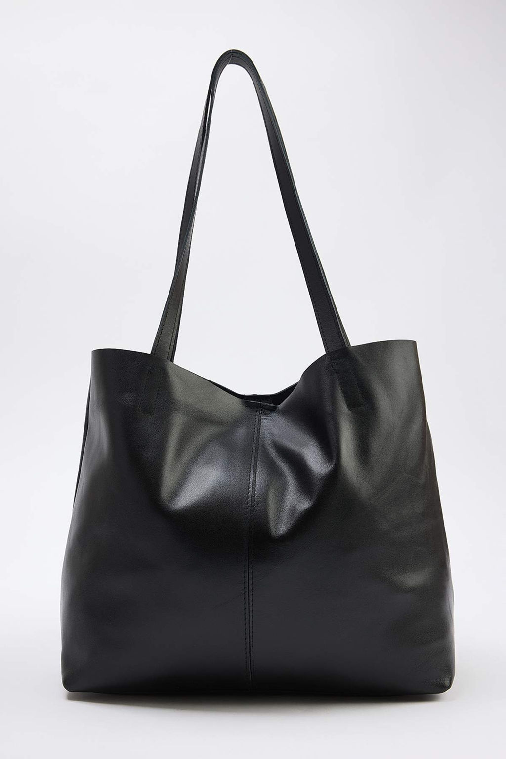 Siyah Deri Kad?n Maksi Boy Omuz Cantas? TAKAW26OC00041