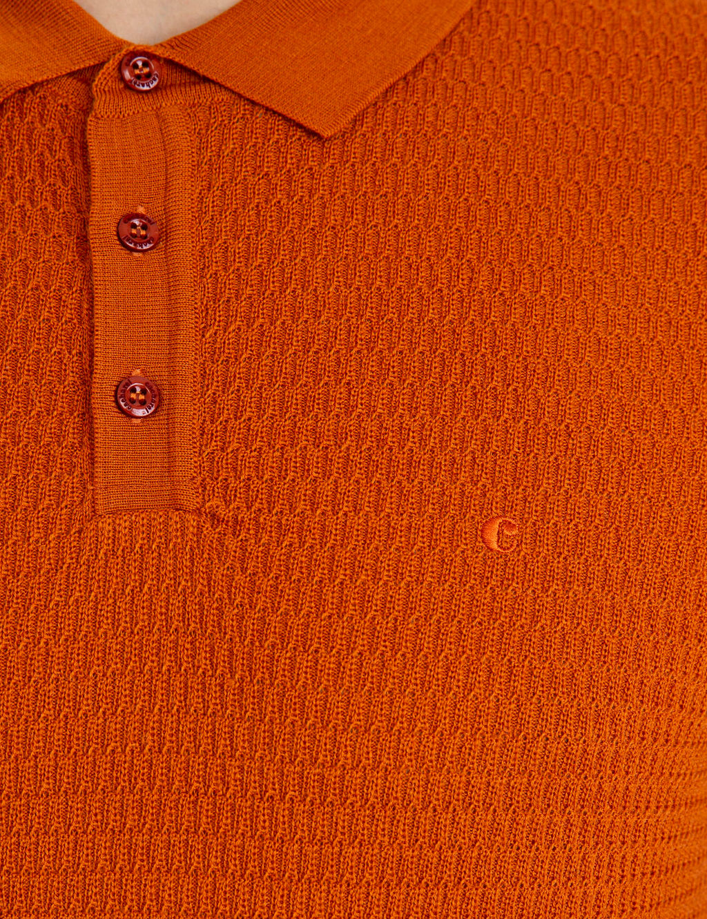 Свитер из полушерстяного трикотажа с воротником-поло стандартного кроя плитки - Cacharel фото 12