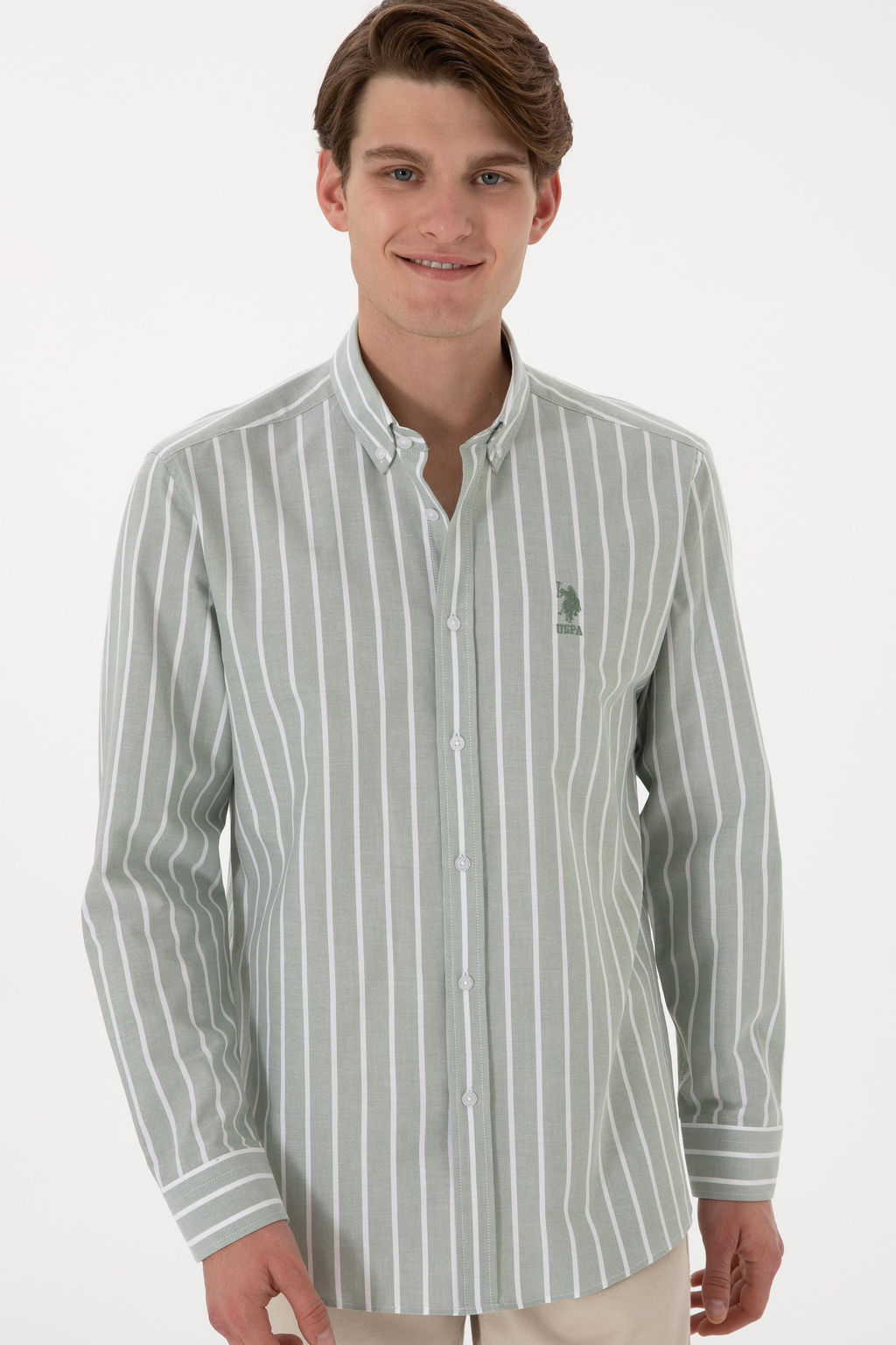 Erkek Haki Uzun Kollu G_mlek Sepette S_rpriz _ndirim - U.s. polo assn фото 3