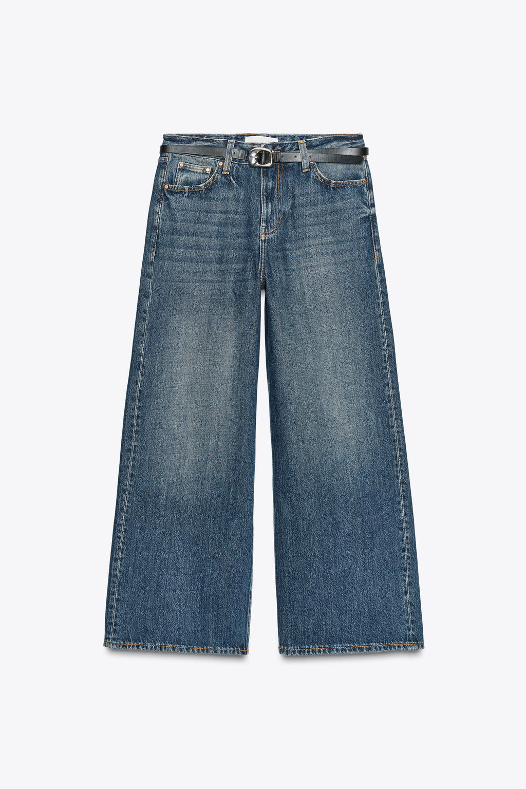 Z1975 HIGH-WAIST BELTED CULOTTES JEANS - Zara фото 18