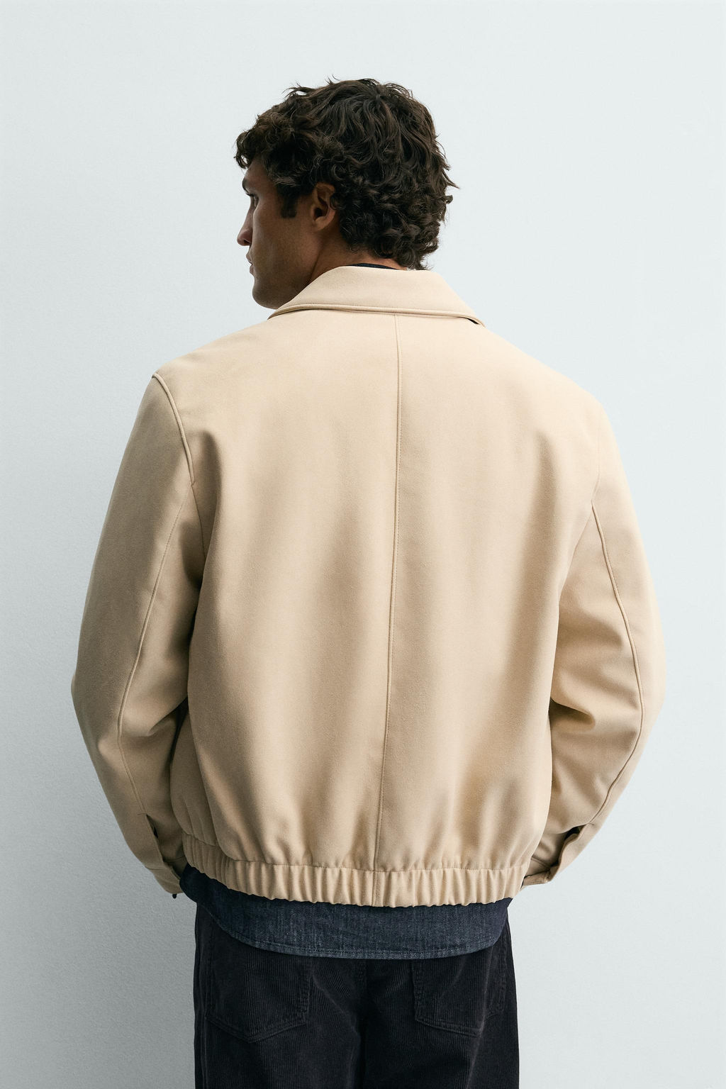 FAUX SUEDE QUILTED JACKET