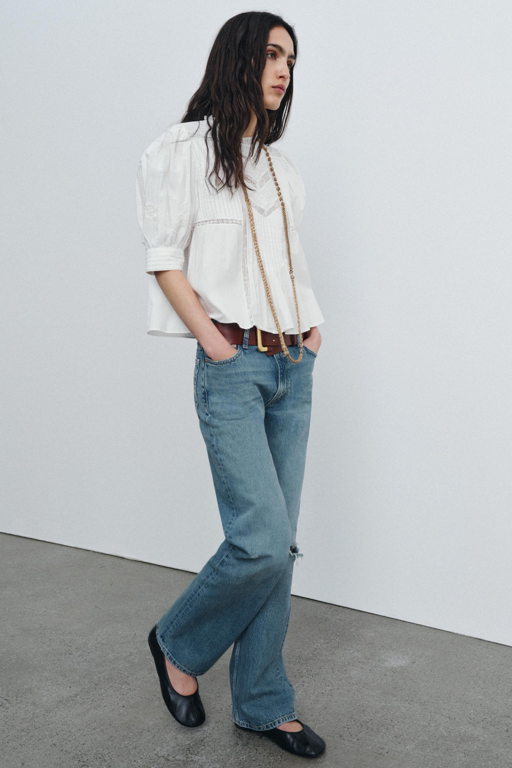 ZW COLLECTION LACE BLOUSE - Zara фото 8