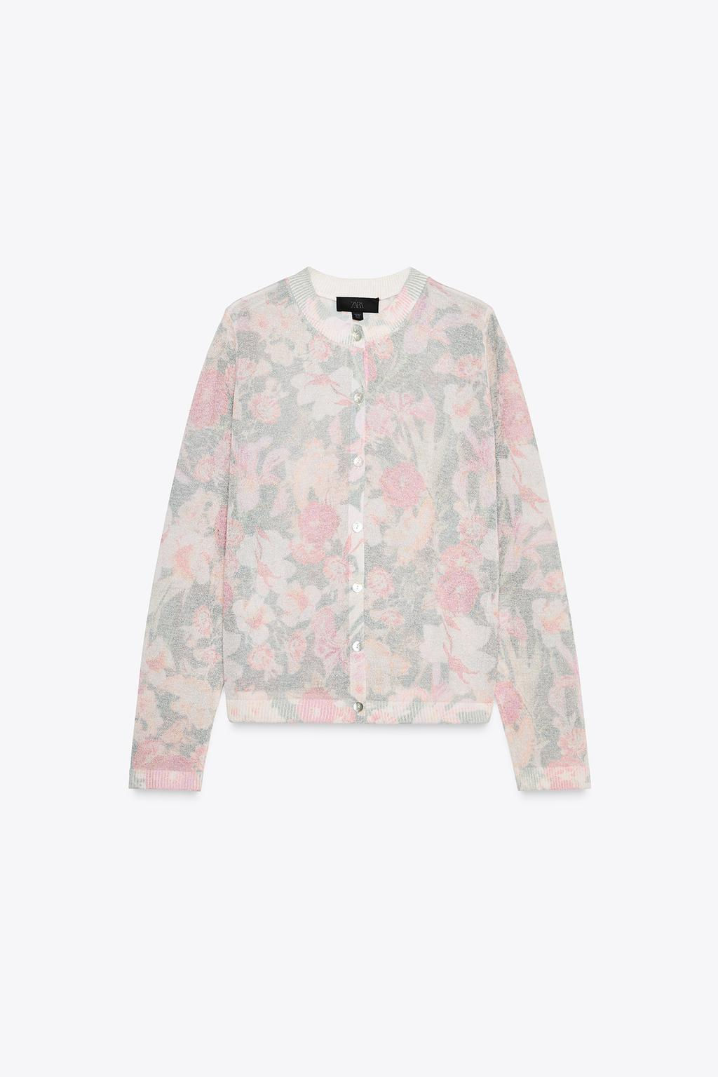 FLORAL PRINT KNIT CARDIGAN - Zara фото 3