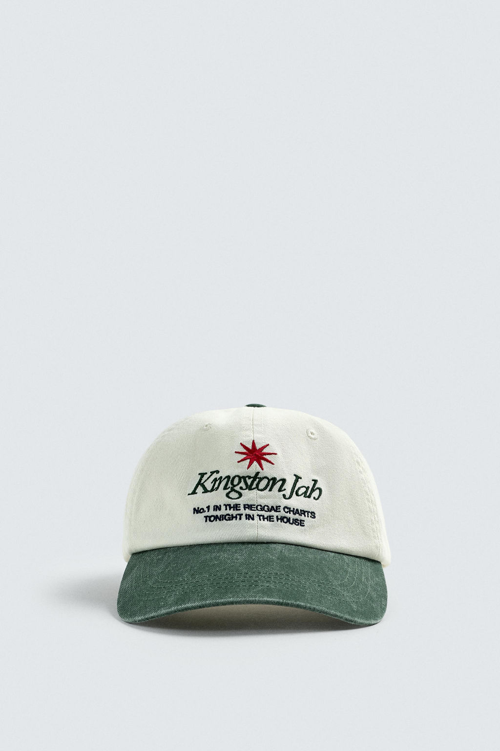 GORRA LAVADA TEXTO BORDADO CONTRASTE / Crudo