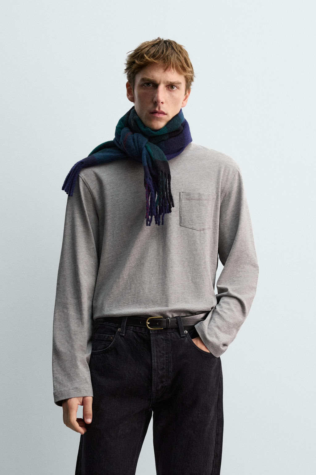CAMISETA MANGA LARGA BOLSILLO AARON LEVINE X ZARA / Gris vigor? фото 2