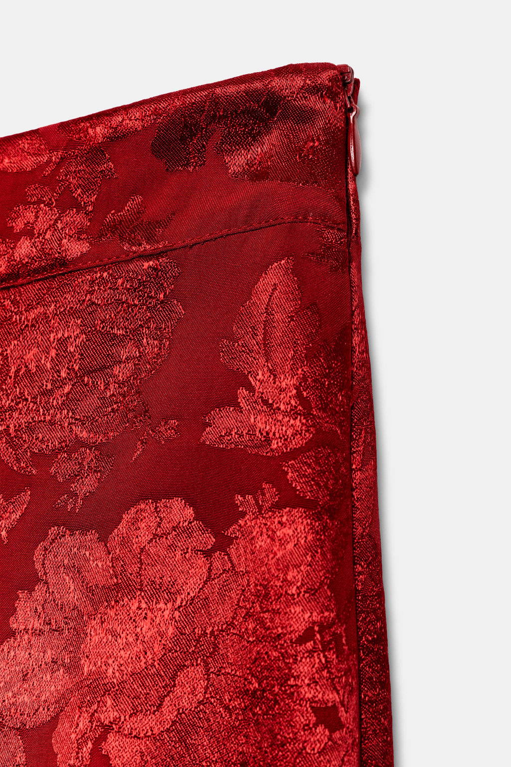 FALDA MIDI JACQUARD FLORES / Burdeos - Zara фото 5