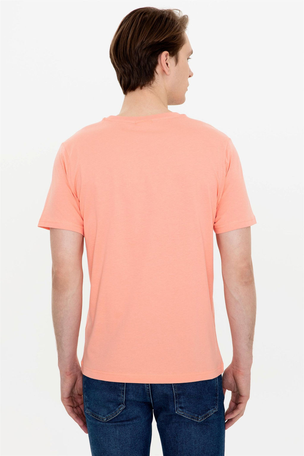 U. S. Polo Assn Мужская футболка с круглым вырезом лососевого цвета - U.s. polo assn фото 11