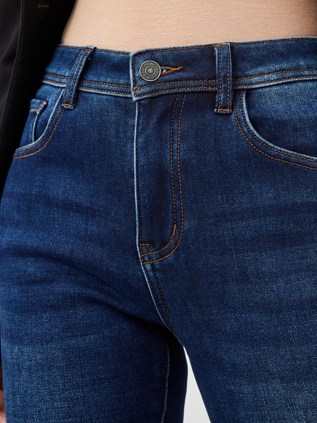 Утепленные женские джинсы зауженного кроя на флисе - Mossmore фото 4