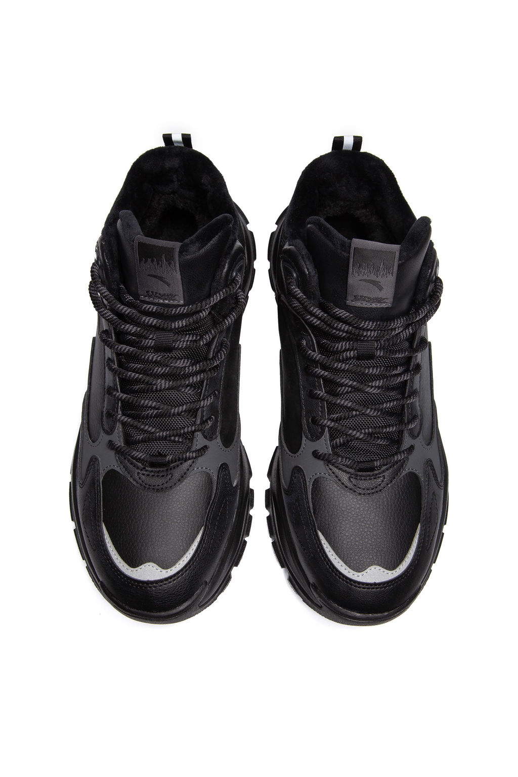 Кроссовки повседневные утепленные Черный/Серый/Серебристый