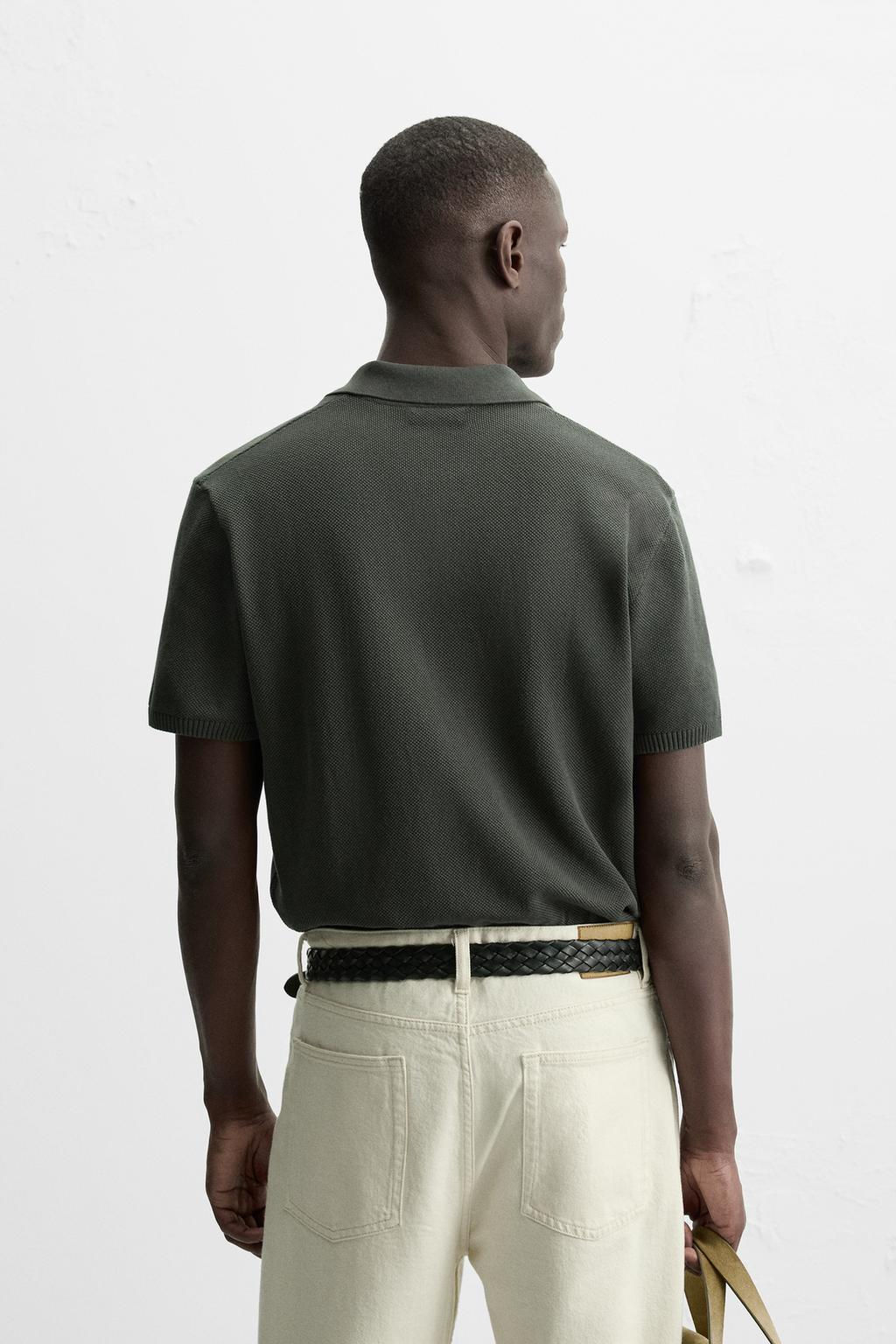 TEXTURED KNIT POLO SHIRT - Zara фото 13