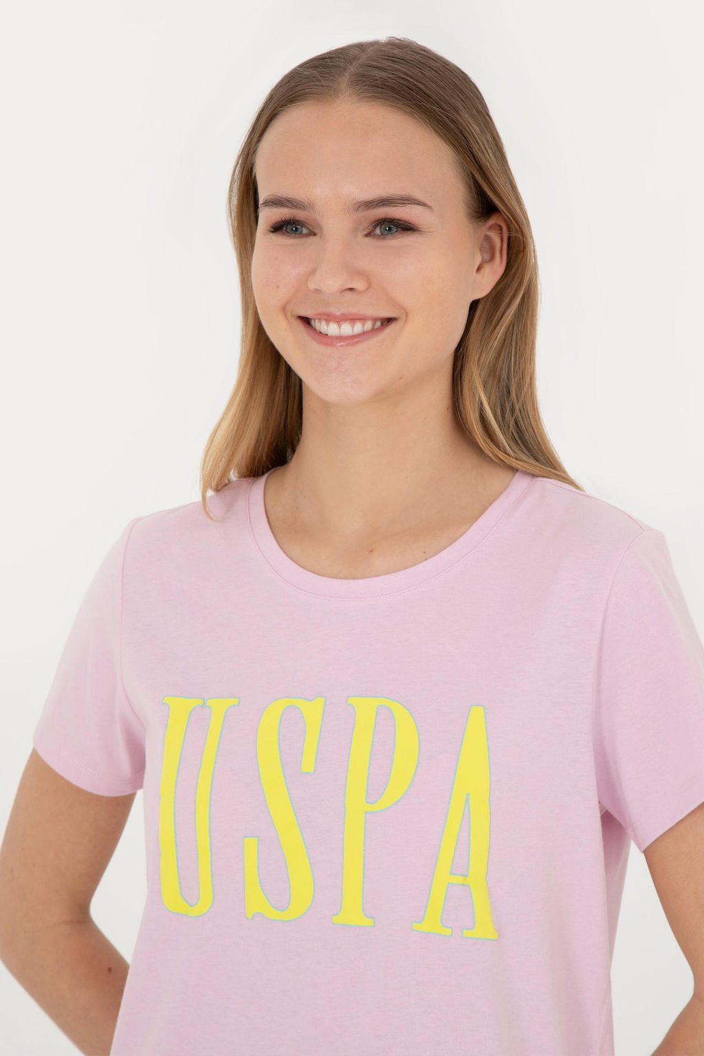 Женская розовая футболка с круглым вырезом - U.s. polo assn фото 8