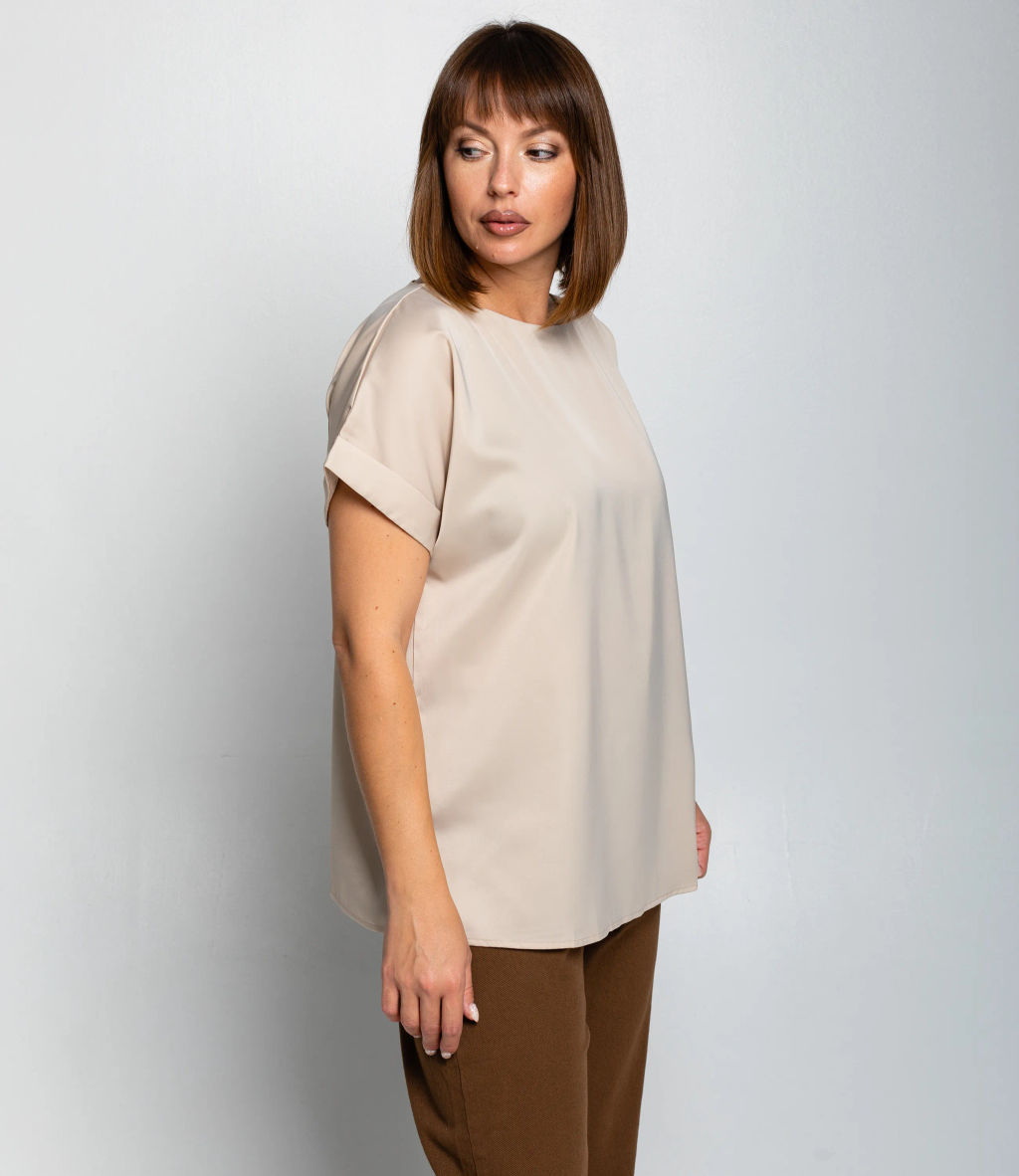 Блуза #ОКТ035001-1, бежевый