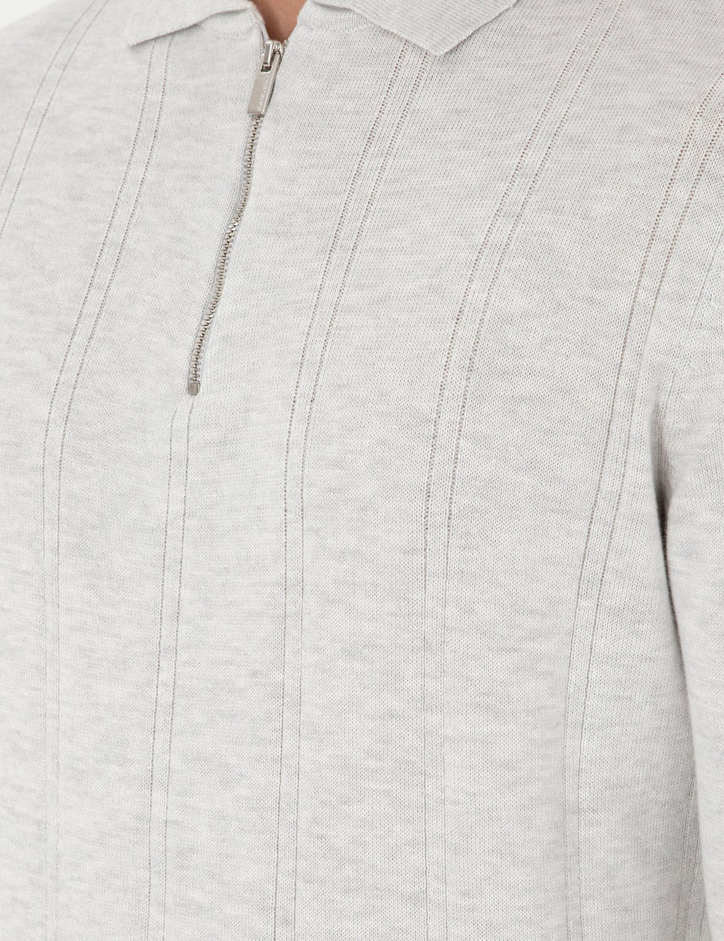 Krem Melanj Slim Fit Fermuarl_ Polo Yaka Triko Kazak - Pierre cardin фото 7