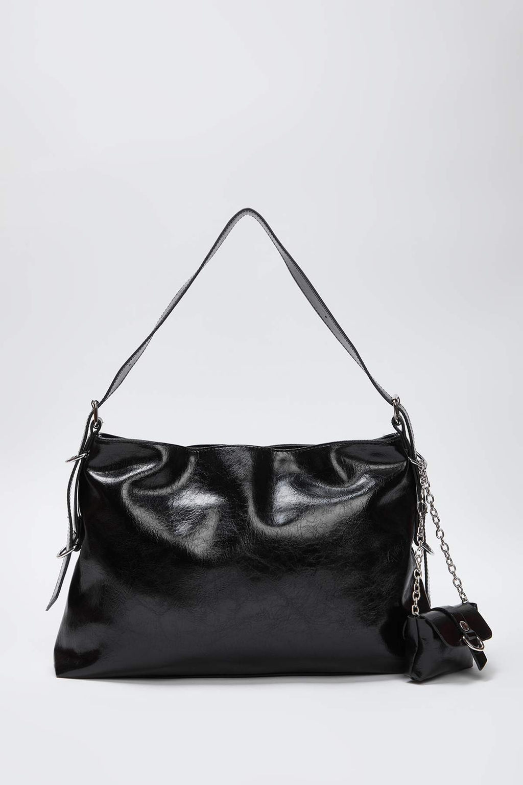 Siyah K?r?s?k Suni Deri Kemer Tokal? Kese Kad?n Omuz Cantas? TAKAW26OC00046