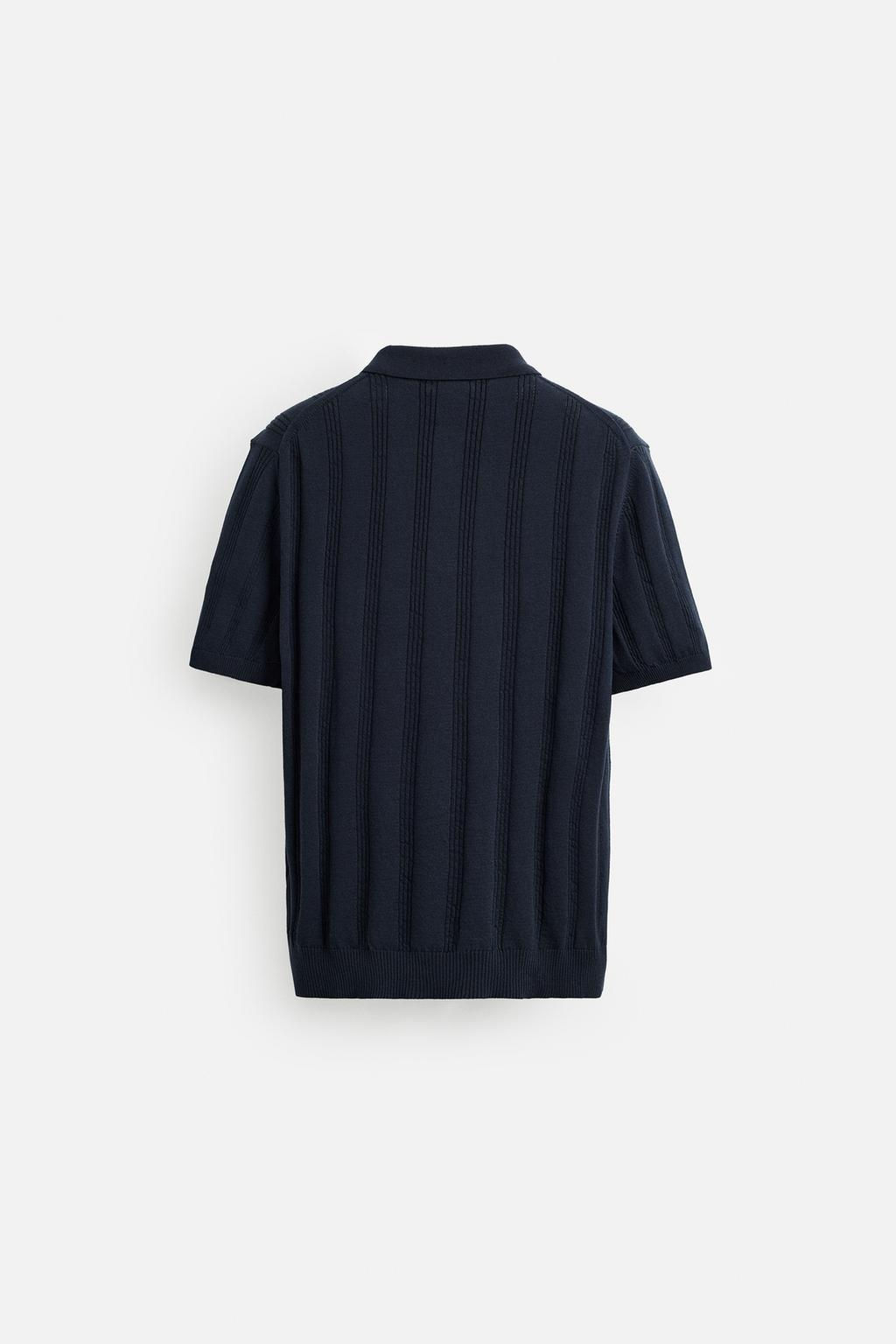 RIBBED KNIT POLO SHIRT - Zara фото 9