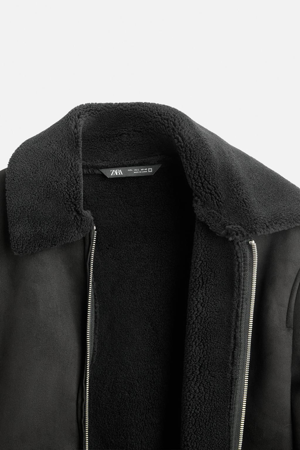 FAUX SUEDE CONTRAST JACKET - Zara фото 10