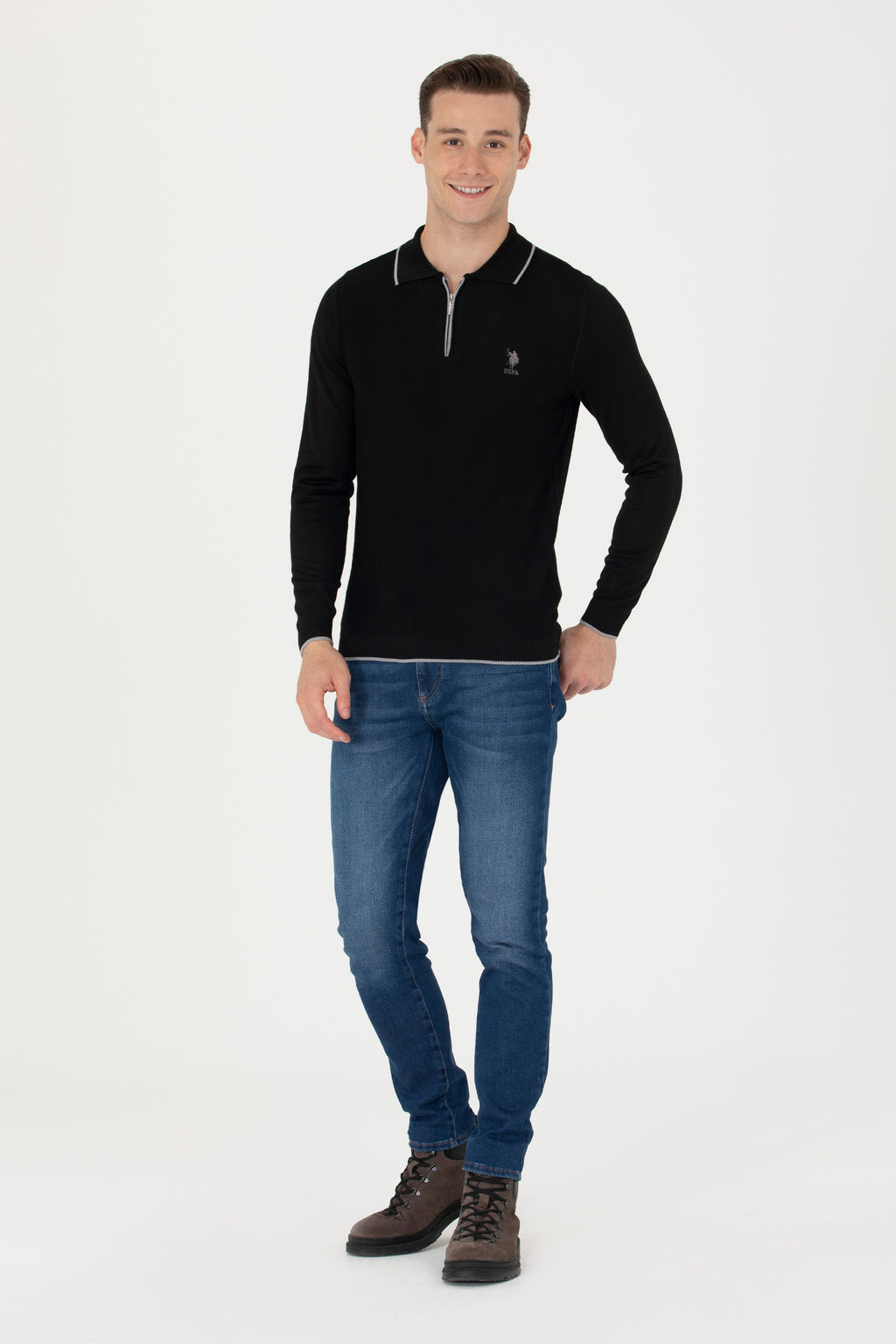 U. S. Polo Assn Мужской черный свитер - U.s. polo assn фото 18