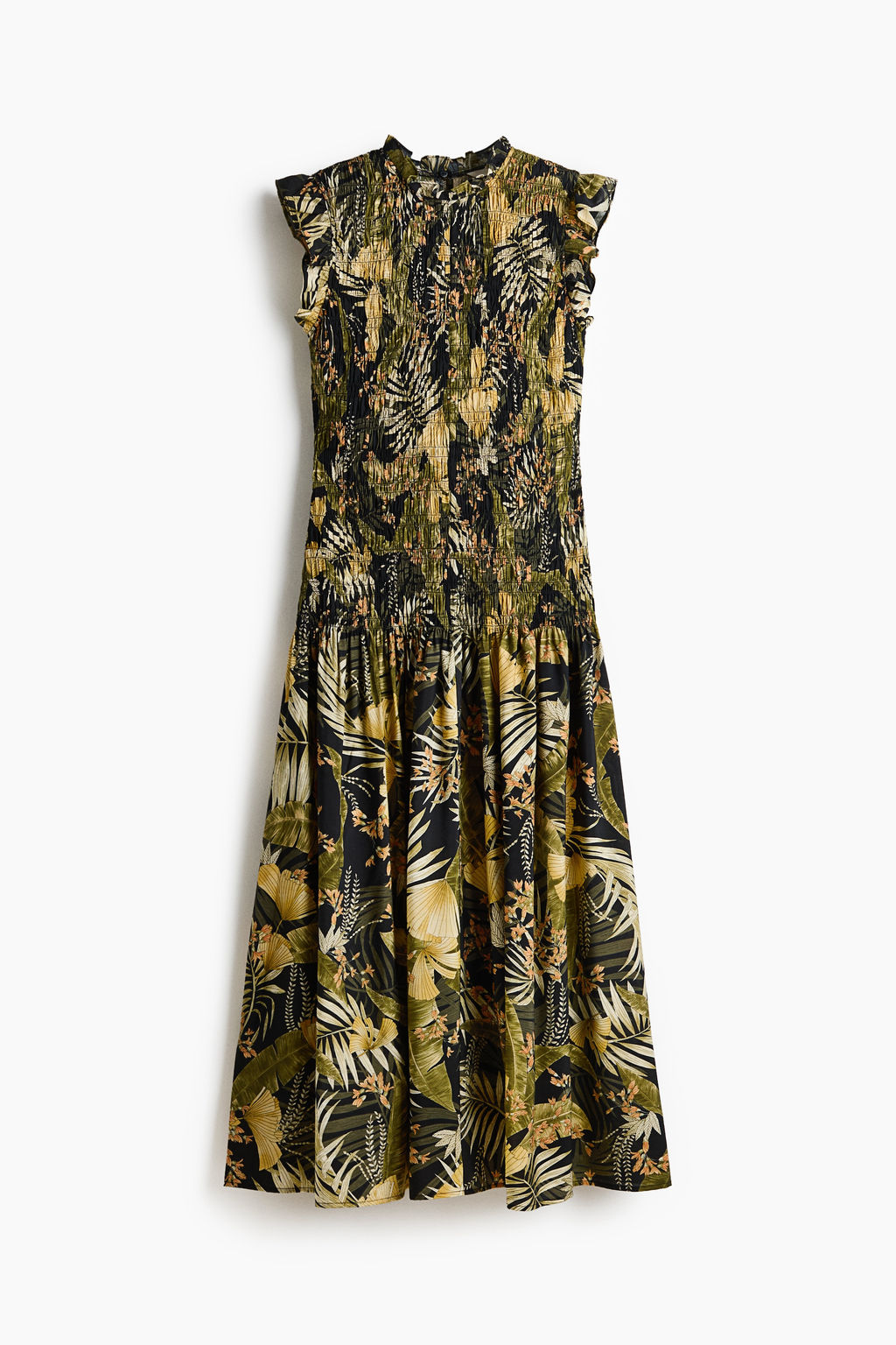 Vestido midi con cuerpo nido de abeja