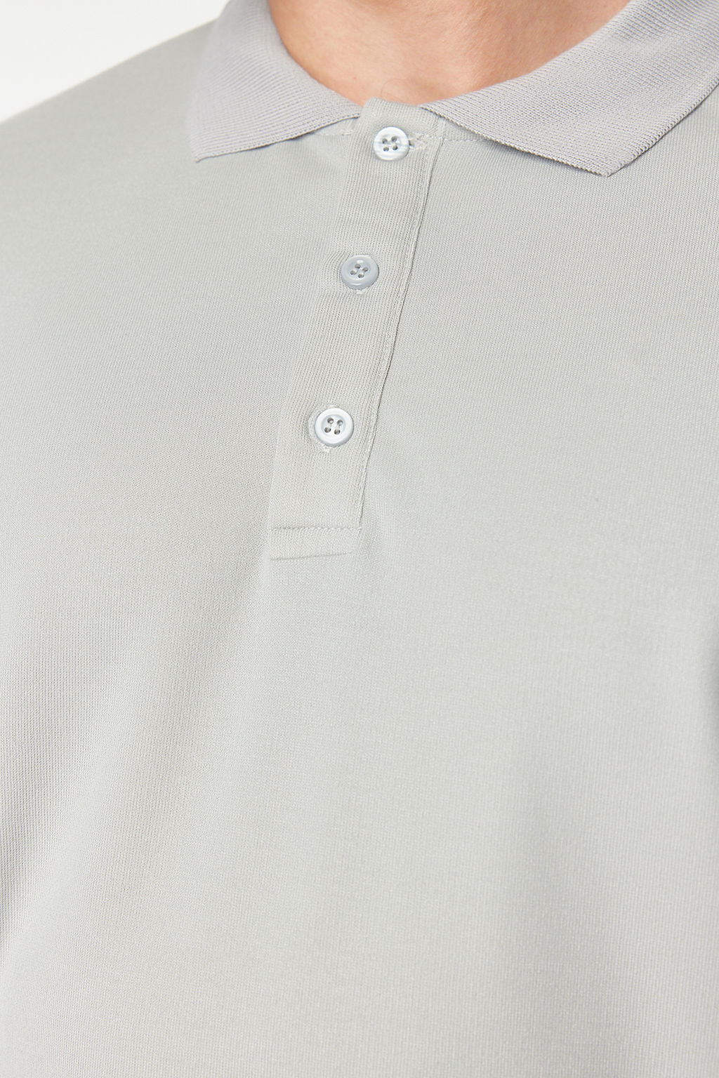 Tas Basic Oversize/Genis Kesim Tok Kumas Polo Yaka T-Shirt TMNSS24PO00012 - Trendyolmilla фото 6