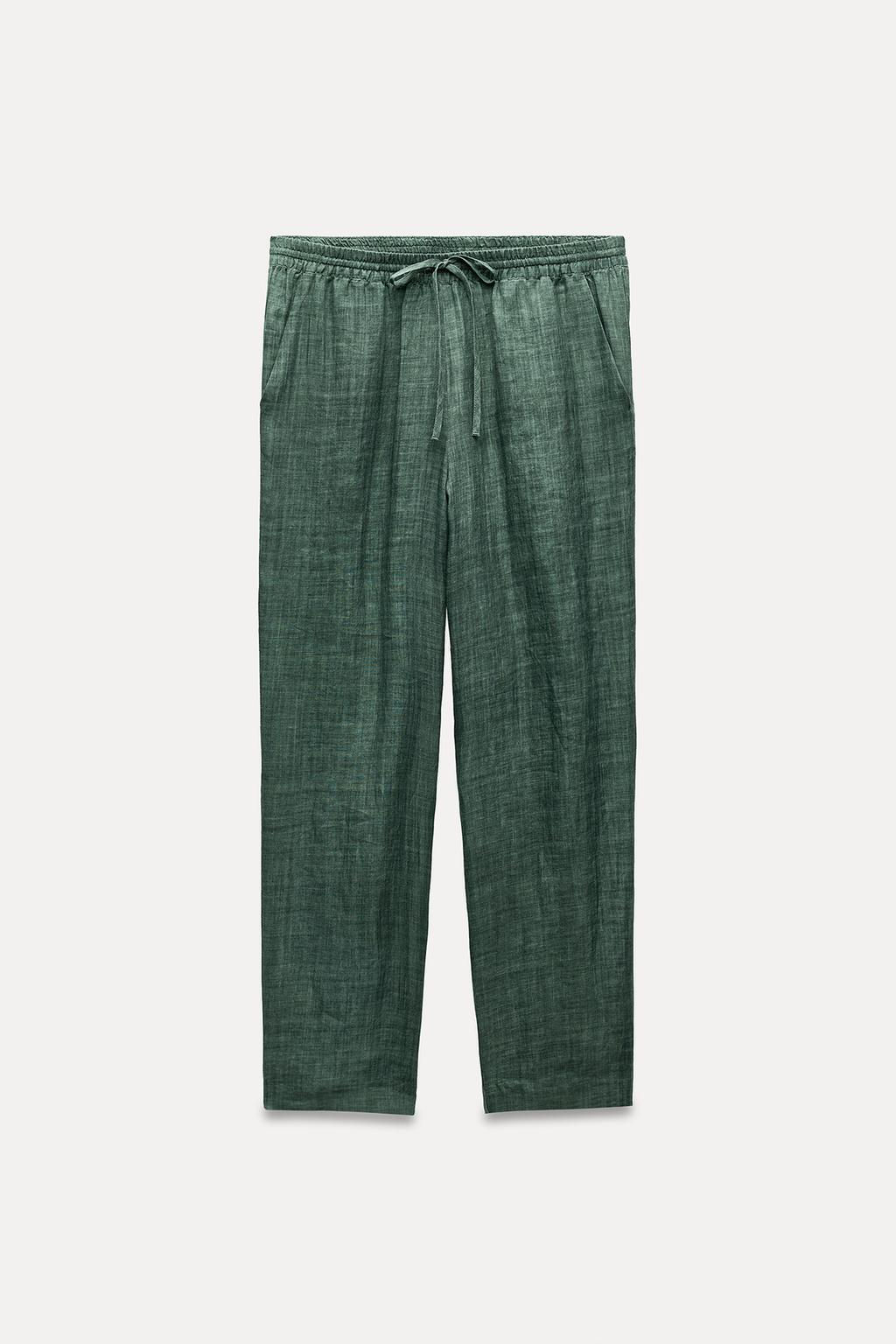 ZW COLLECTION 100% RAMIE PYJAMA-STYLE TROUSERS - Zara фото 11