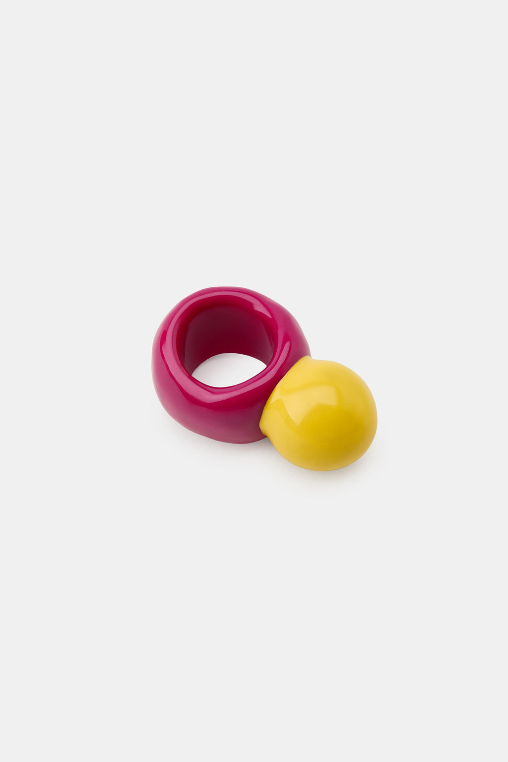 PACK 2 ANILLOS RESINA 100% BOLA FLOR / Multicolor - Zara фото 4