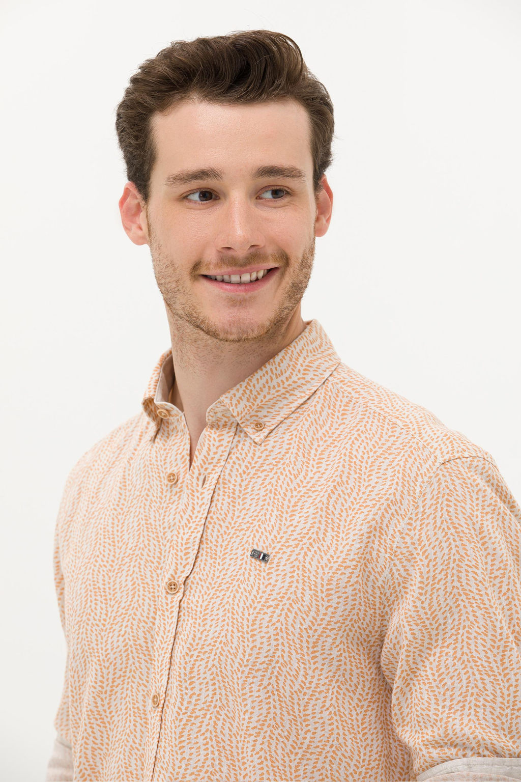 U. S. Polo Assn Мужская рубашка светло-коричневого цвета с длинным рукавом - U.s. polo assn фото 2