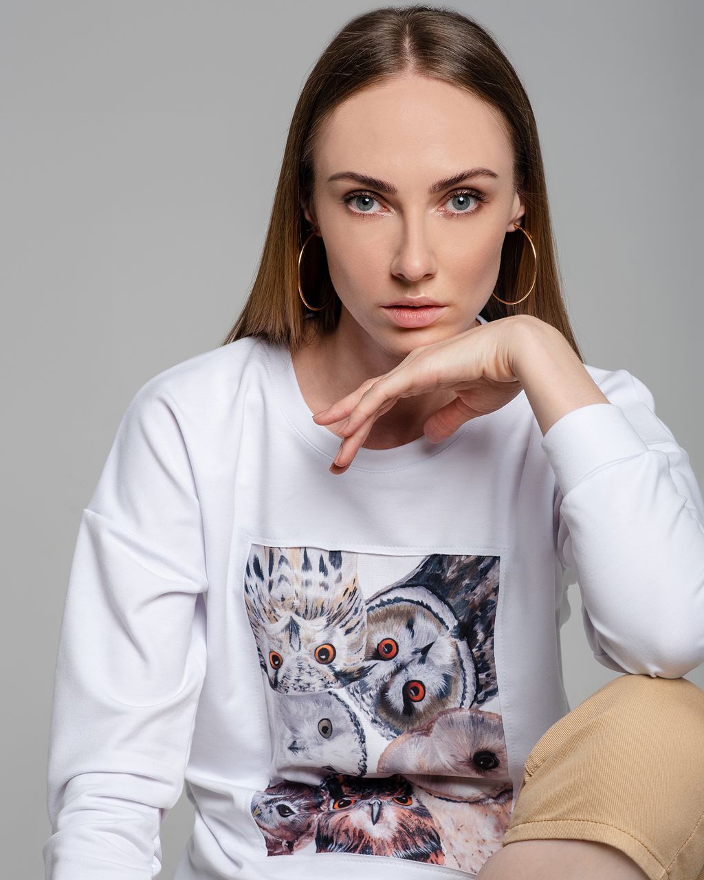 Удлинённый свитшот со вставкой ASTP016, джемпер, футер - Sahar art lab фото 5