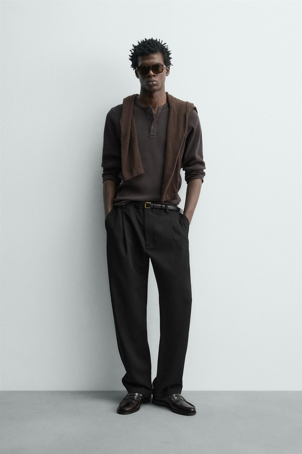 WOOL BLEND PLEATED TROUSERS - Zara фото 11