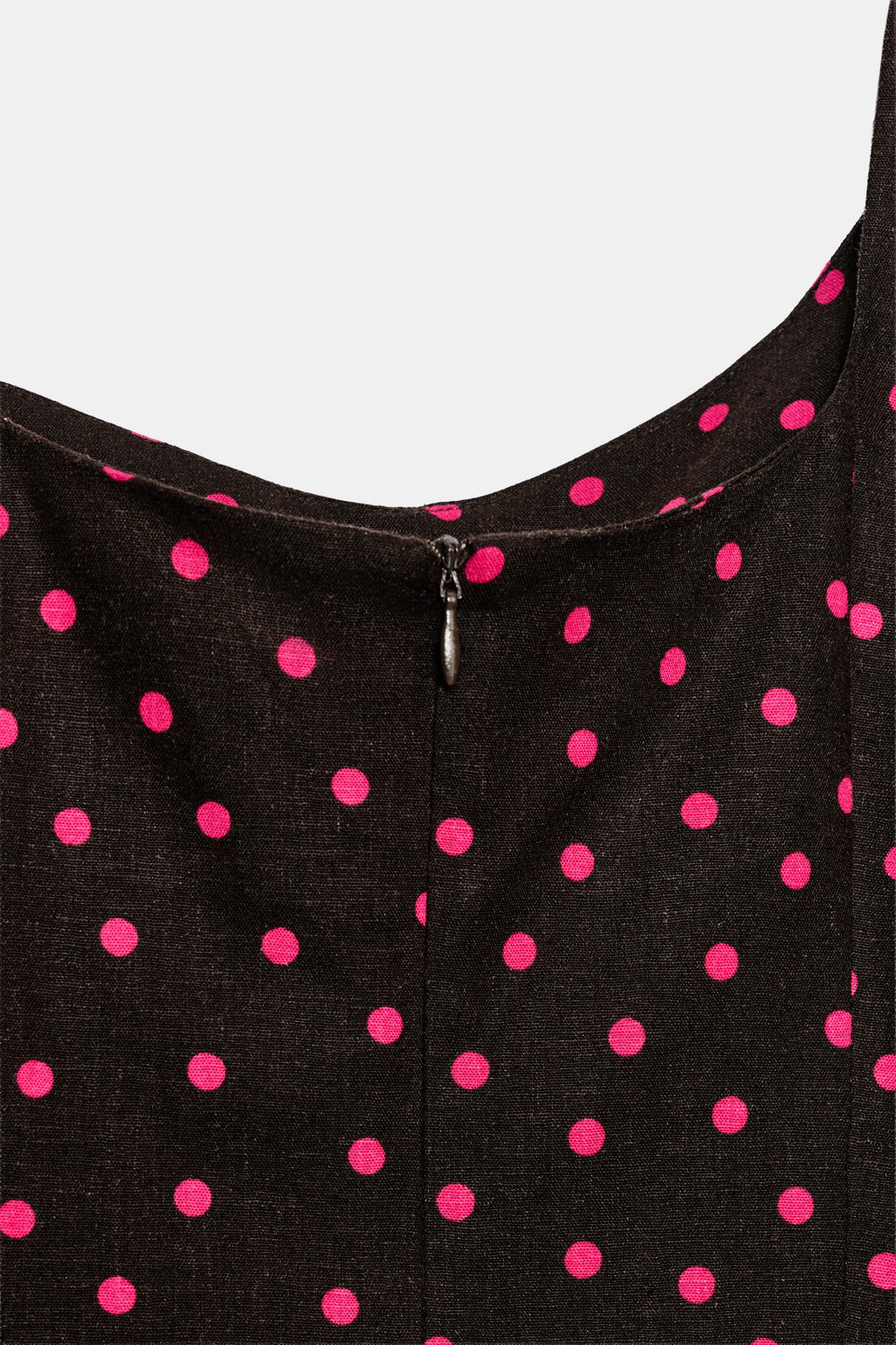 VESTIDO LUNARES MANGA ABULLONADA CON LINO / Multicolor - Zara фото 8