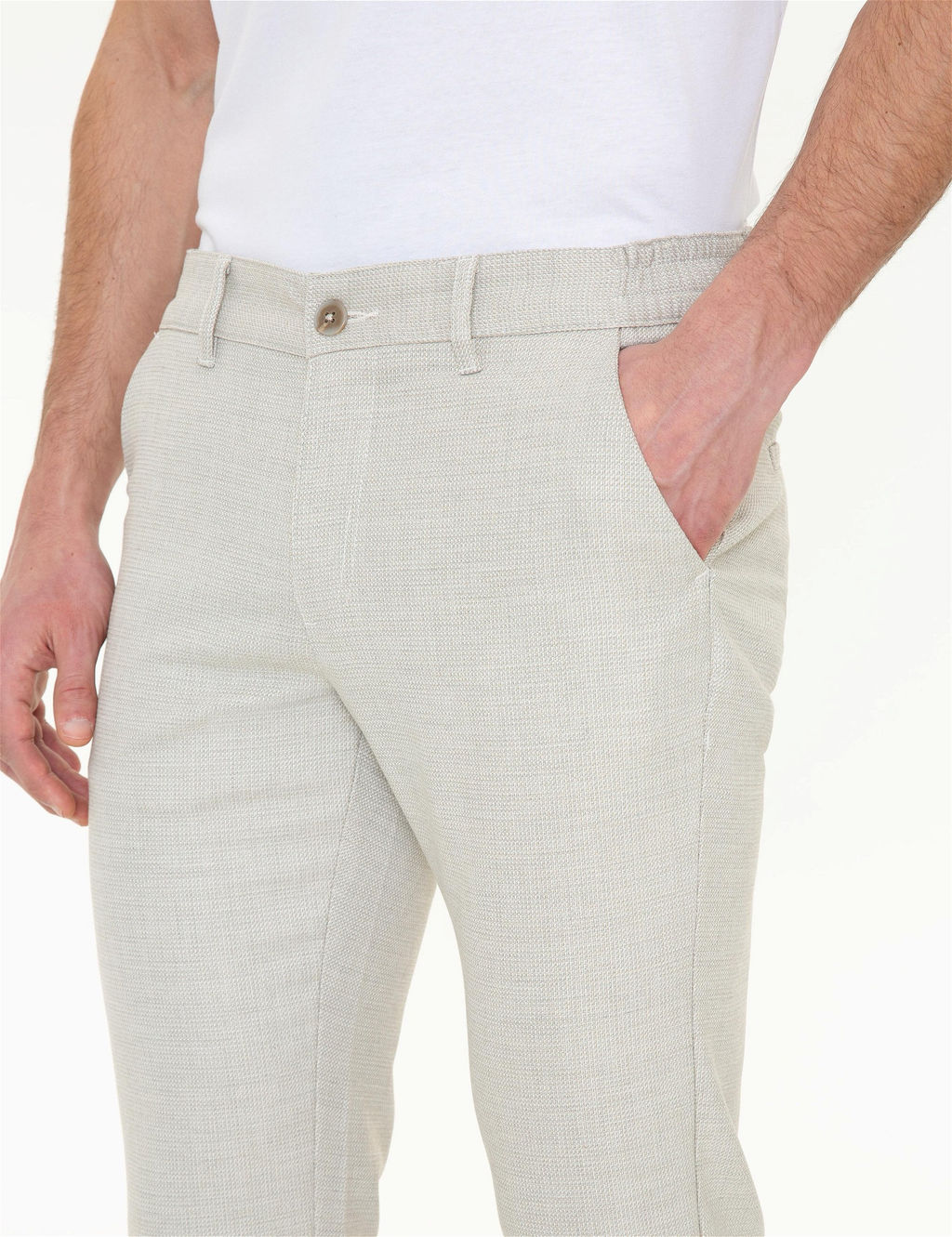 Vizon Slim Fit Beli Lastikli Kanvas Pantolon - Pierre cardin фото 5