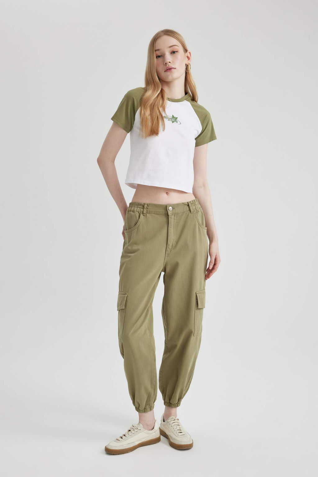 Coool Jogger Pantolon Gabardin KumasNormal Bel Basic Duz Kargo Cepli - Defacto фото 6