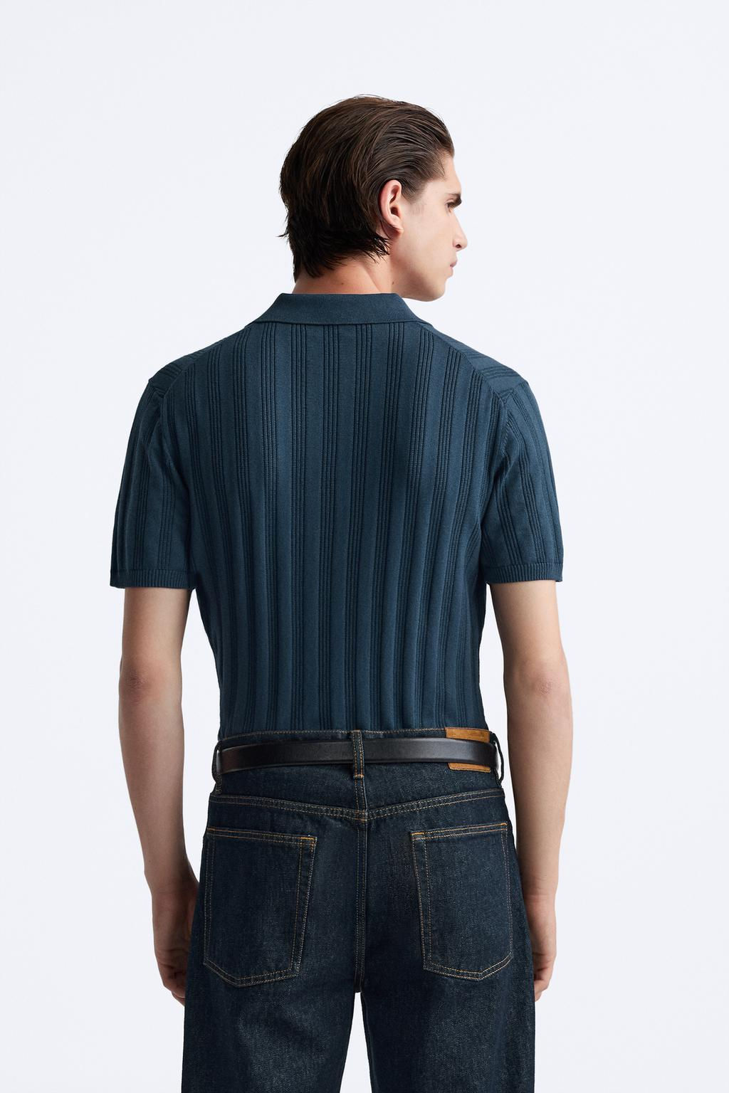 RIBBED KNIT POLO SHIRT - Zara фото 18