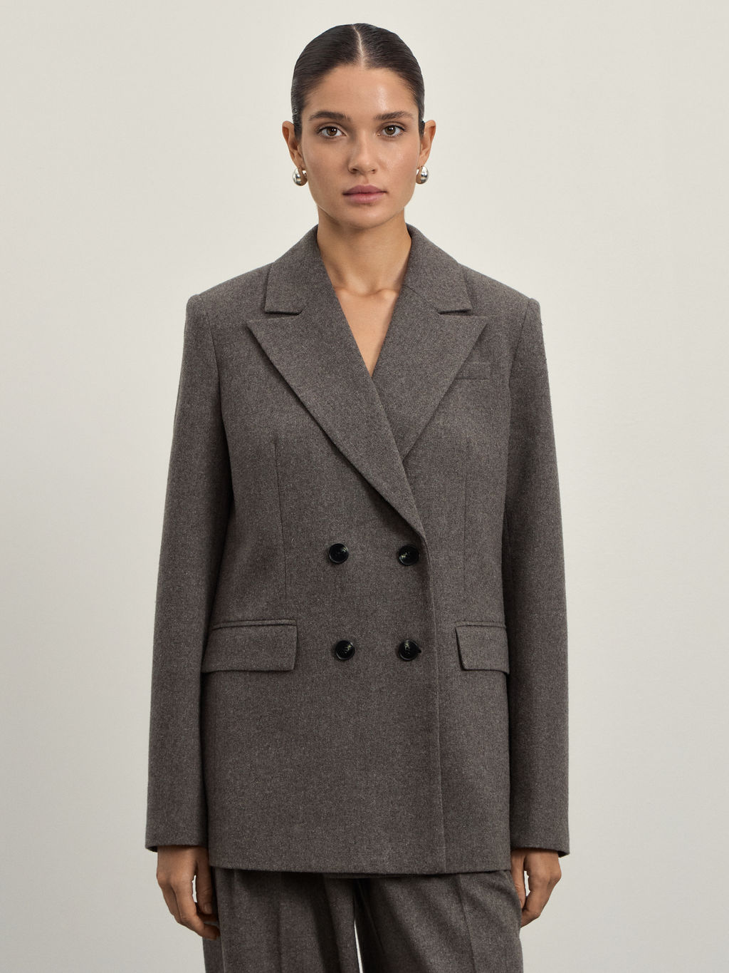 Жакет двубортный с добавлением шерсти / Zarina  фото 3