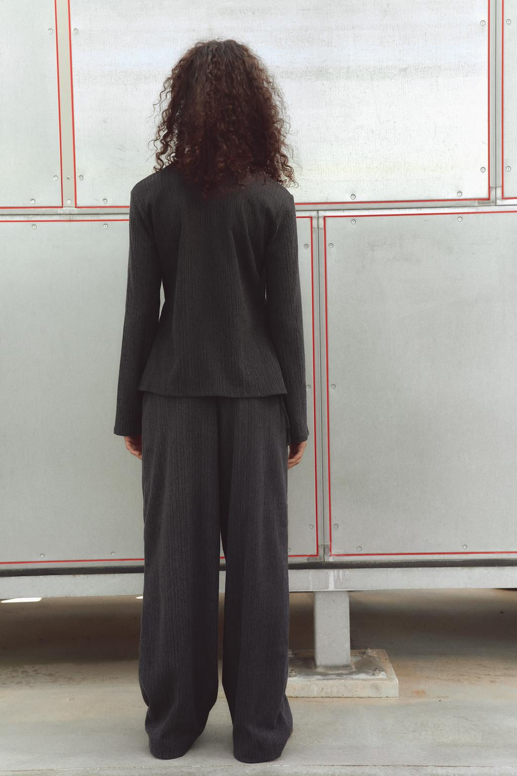 TEXTURED STRAIGHT-LEG TROUSERS - Zara фото 11