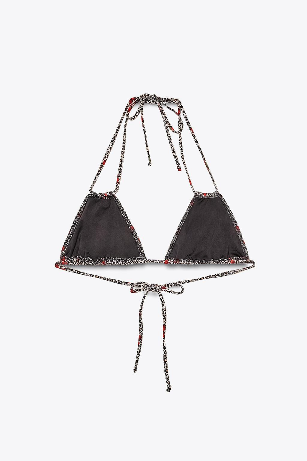 CHERRY ANIMAL PRINT BIKINI TOP - Zara фото 6