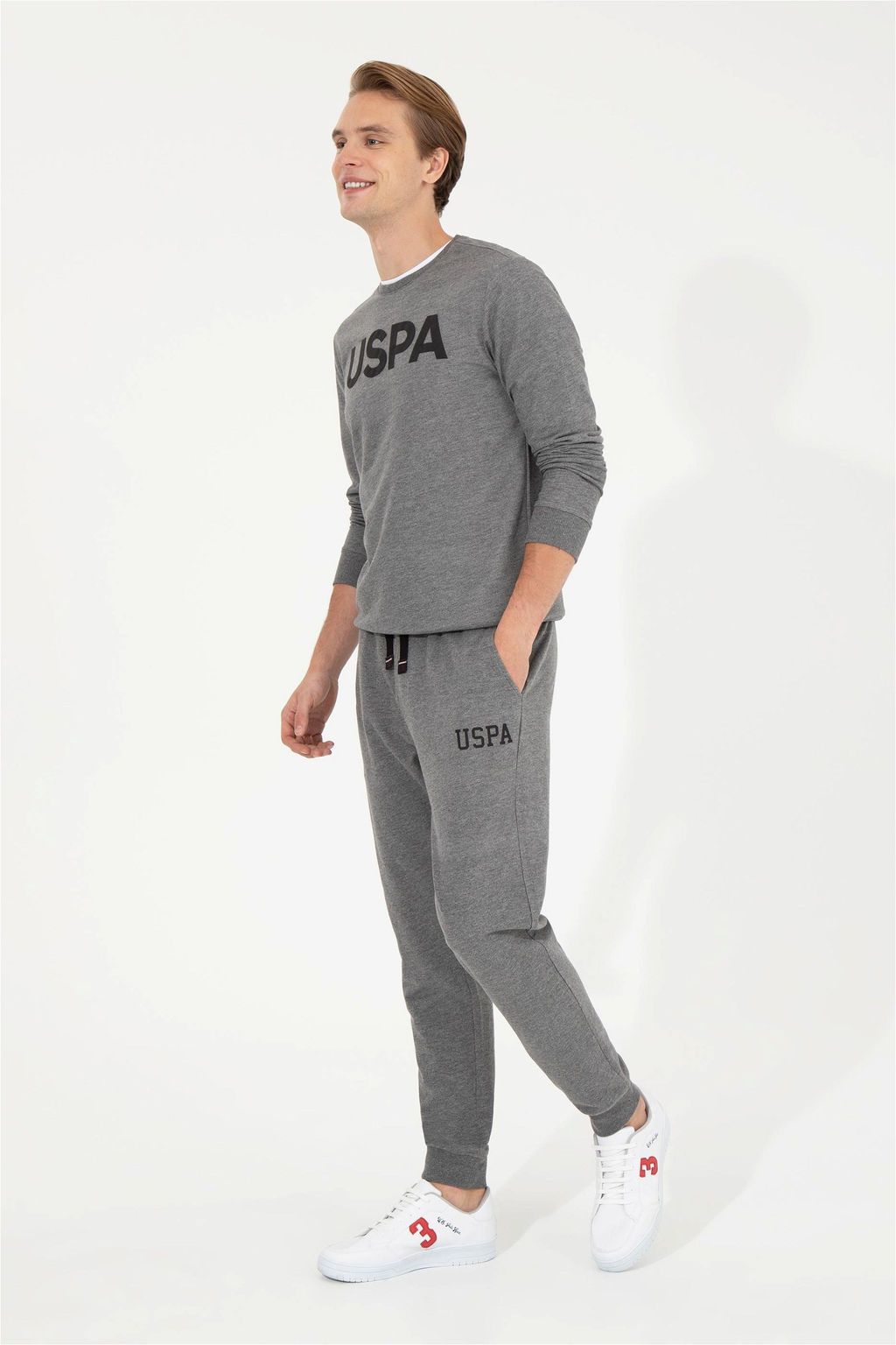 Мужские спортивные штаны антрацитового меланжа - U.s. polo assn фото 3