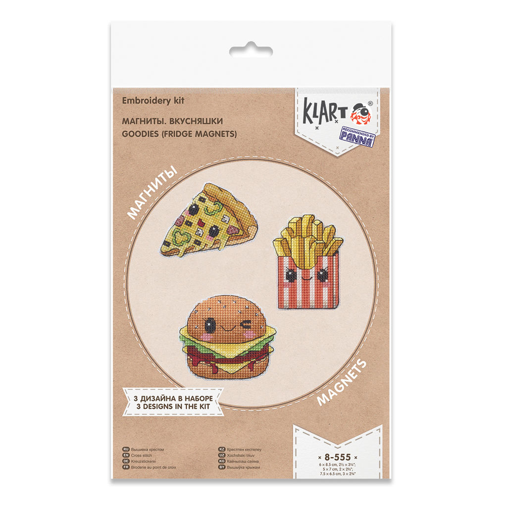 Klart набор для вышивания 8-555 Магниты. Вкусняшки 8.5 х 6 см