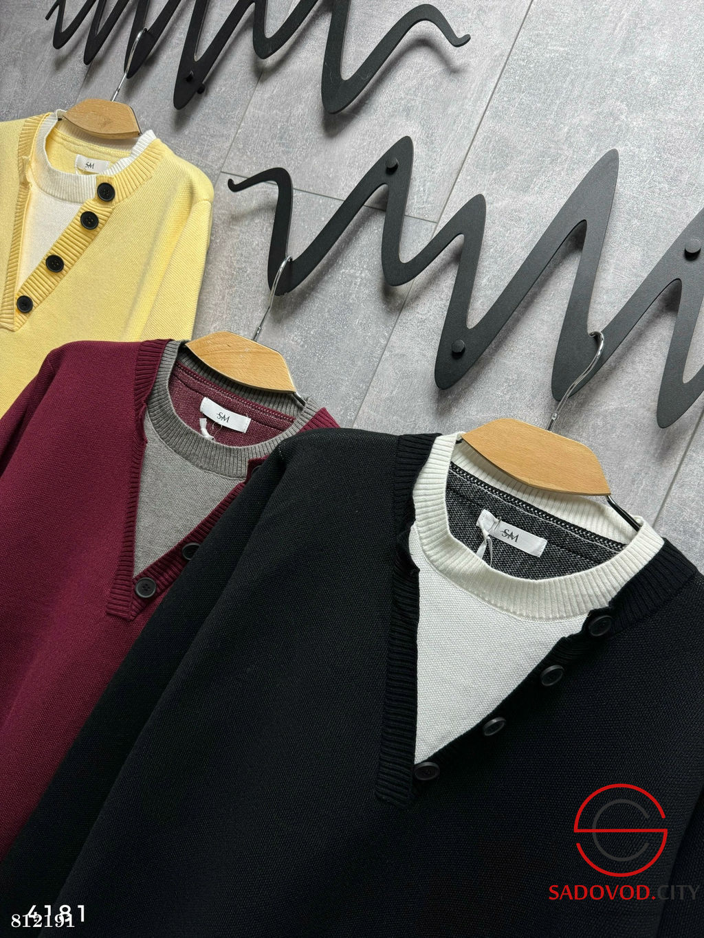 Свитер имитация двойки, плотный вязаный трикотаж. - Bruno фото 3