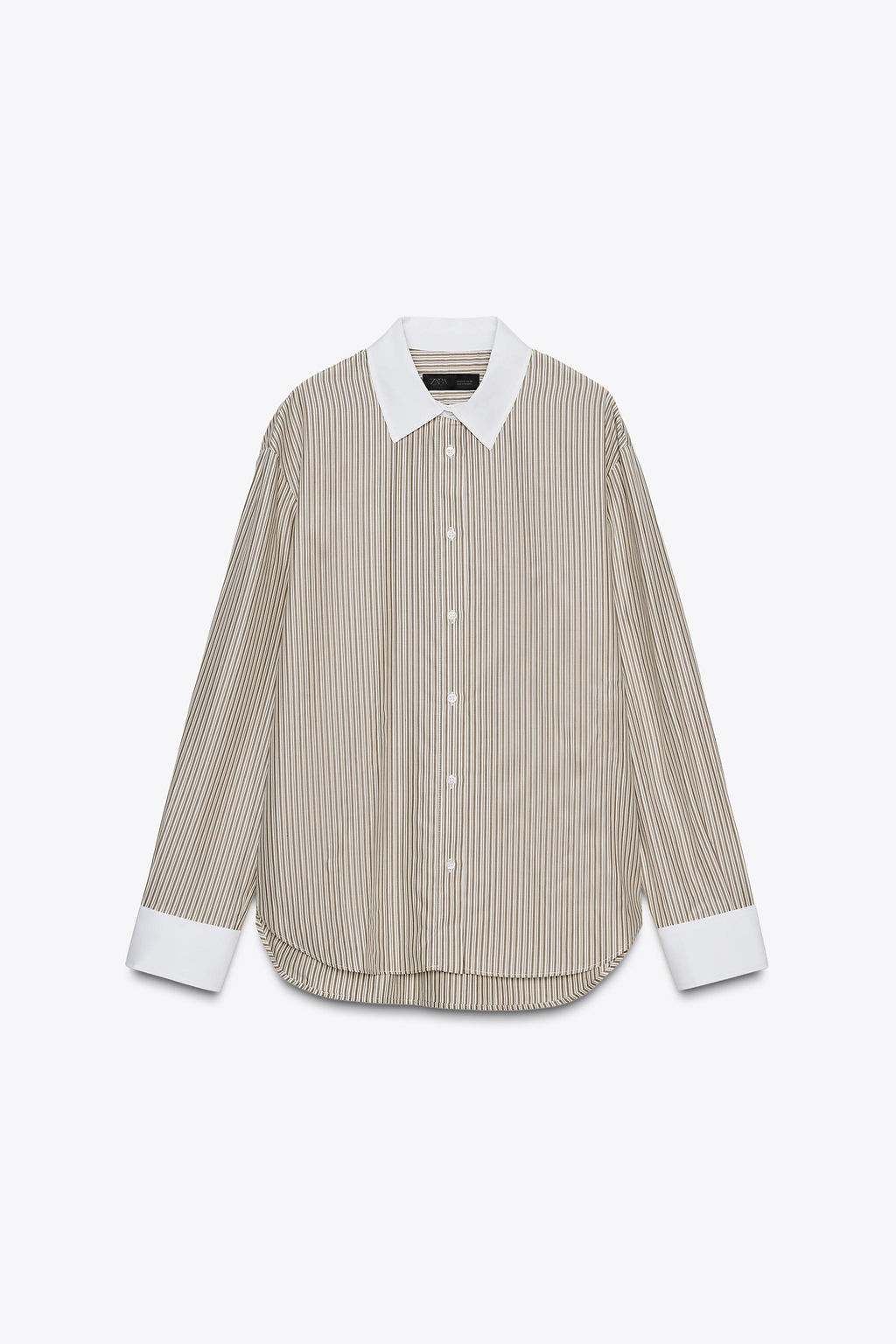 ZW COLLECTION CONTRAST STRIPED SHIRT - Zara фото 7