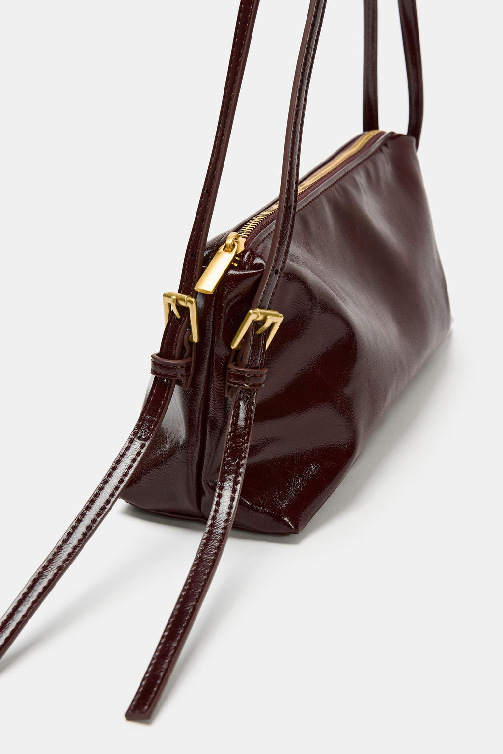 BOLSO DE HOMBRO DETALLE HEBILLAS / Marr?n - Zara фото 5