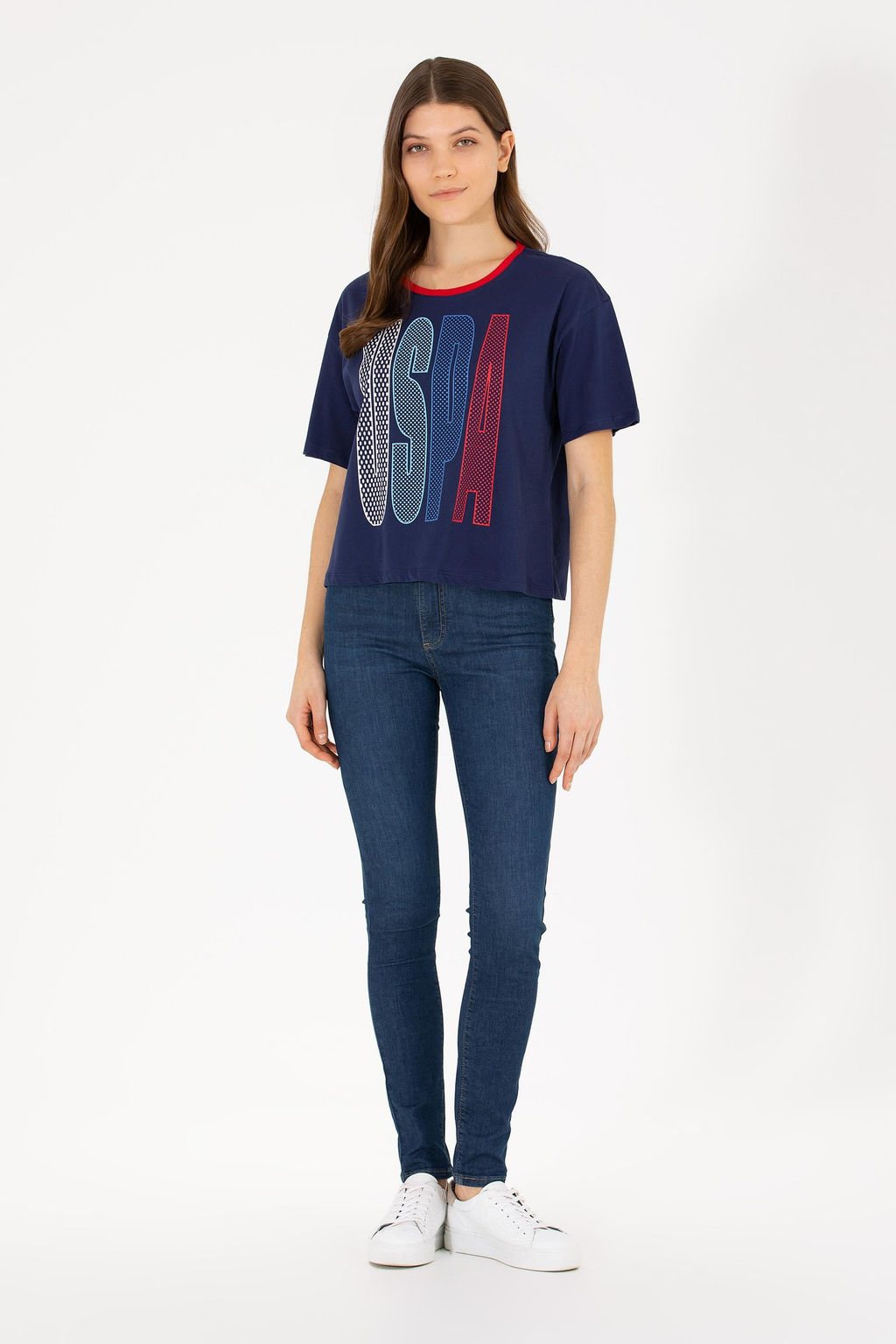 Kad_n Lacivert Bisiklet Yaka Ti__rt - U.s. polo assn фото 4