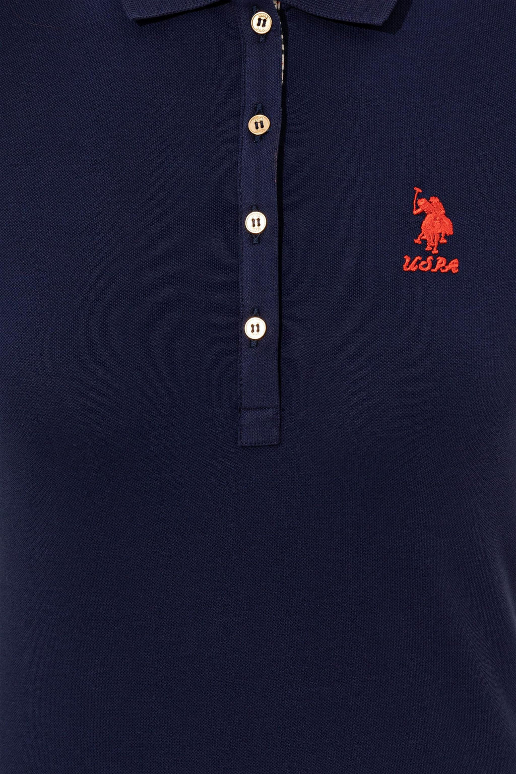 U. S. Polo Assn Женская темно-синяя базовая футболка с воротником-поло - U.s. polo assn фото 12