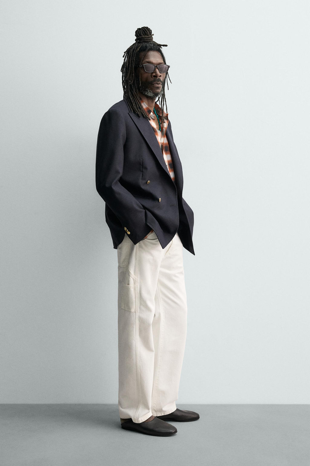 PANTAL?N BOLSILLO CARPINTERO AARON LEVINE X ZARA / Blanco  фото 4