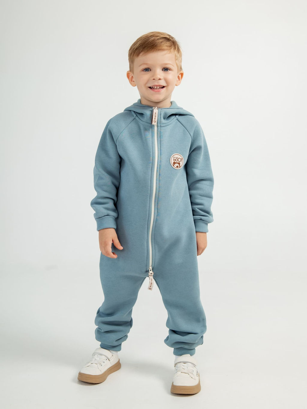 Комбинезон с клапаном и капюшоном Синяя дымка утепленный - Bungly фото 10